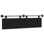 vidaXL Tête de lit suspendue Noir Tissu