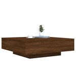 vidaXL Table basse avec lumières LED chêne marron 100x100x31 cm