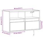 vidaXL Meuble TV mural avec lumières LED chêne marron 80x31x45 cm