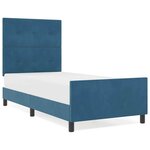 vidaXL Cadre de lit avec tête de lit Bleu foncé 90 x 190 cm Velours
