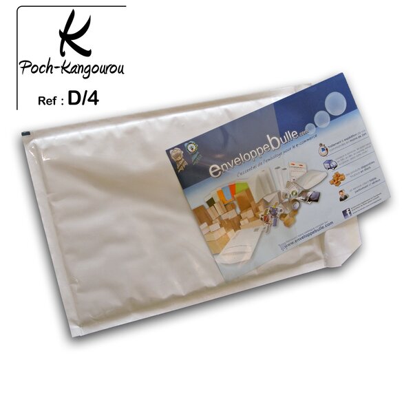 Lot de 400 enveloppes à bulles kangourou type d/4 format 170x265 mm avec poche plastique porte-document transparente intégrée