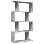 vidaXL Étagère séparatrice de pièce à 4 niveaux gris béton 70x24x129cm