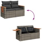 vidaXL Salon de jardin avec coussins 9 Pièces gris résine tressée acacia