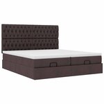 VidaXL Cadre de lit ottoman avec matelas marron foncé 200x200 cm tissu