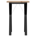 vidaXL Table à manger cadre en Y 50x50x75 5cm bois de pin massif acier