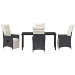 vidaXL Ensemble de salle à manger pour jardin 5 Pièces Noir Poly rotin