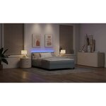 vidaXL Lit à ressorts avec matelas Gris clair 140 x 190 cm tissu