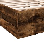 vidaXL Cadre de lit avec tiroirs sans matelas chêne fumé 200x200 cm