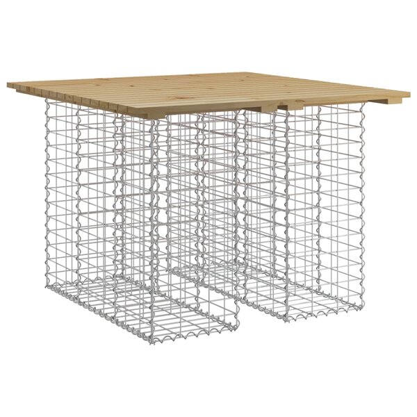 vidaXL Table de jardin Gabion Design 100x102x72 cm Bois de pin imprégné