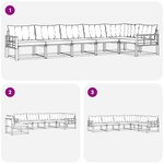 vidaXL Ensemble de canapés d'extérieur 6 Pièces Blanc et Beige