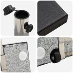 vidaXL Base de Parasol sur Roulettes avec Poignée Granit Noir 29 kg Carrée