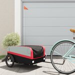 vidaXL Remorque de vélo noir et rouge 45 kg fer