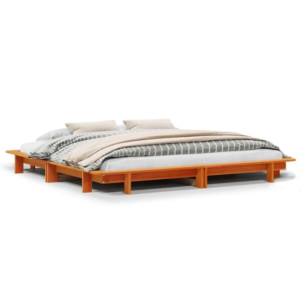 vidaXL Cadre de lit sans matelas cire marron 180x200cm bois pin massif