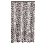 vidaXL Rideau anti-mouches marron et blanc 118x220 cm chenille