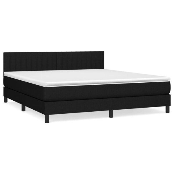 vidaXL Sommier à lattes de lit avec matelas Noir 180x200 cm Tissu