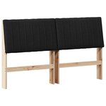 vidaXL Tête de lit capitonnée Noir 150 cm Pin massif