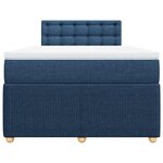 vidaXL Sommier à lattes de lit avec matelas Bleu 120x200 cm Tissu