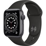 Apple Watch Series 6 GPS, 40mm Boîtier en Aluminium Gris Sidéral avec Bracelet Sport Noir