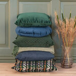 Coussin carré en velours vert foncé foncé 40 x 40 cm
