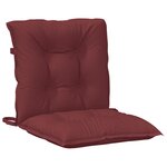 vidaXL Coussins de chaise dossier bas lot de 4 rouge bordeaux mélangé