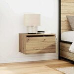 vidaXL Cabinet de chevet mural with chêne artisanal 50 x 36 x 30 cm