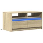 vidaXL Table basse avec lumières LED chêne sonoma bois d'ingénierie