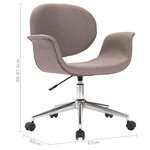 vidaXL Chaise pivotante à manger taupe tissu