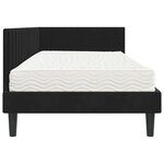vidaXL Cadre de lit d'angle avec matelas 2 Pièces Noir Velours
