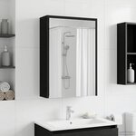 vidaXL Armoire Miroir de Salle de Bain Chêne noir 43 x 16 x 62.5 cm