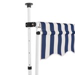 vidaXL Auvent rétractable manuel 250 cm Rayures bleues et blanches