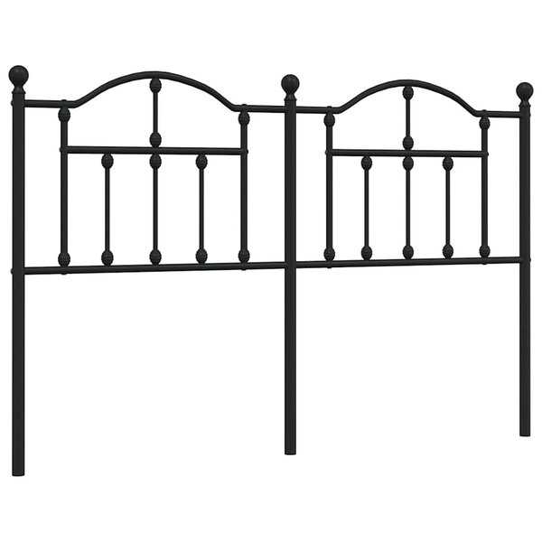 vidaXL Tête de lit de remplacement métal noir 135 cm