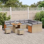 vidaXL Ensemble de canapé de jardin 13 Pièces Beige et Gris clair