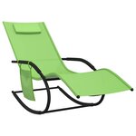 vidaXL Chaises longues à bascule lot de 2 vert acier et textilène