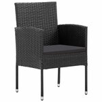 vidaXL Ensemble de salle à manger pour jardin 5 Pièces Noir polyrotin