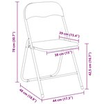 vidaXL Chaise pliante 2 pc Velours Noir 48 x 44 x 78 cm