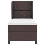 vidaXL Lit à ressorts avec matelas Marron foncé 80 x 200 cm tissu