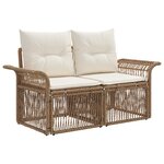 vidaXL Ensemble de canapé de jardin 13 Pièces Beige et blanc crème
