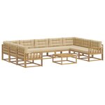 vidaXL Ensemble de canapés d'extérieur 10 pc Blanc et Beige
