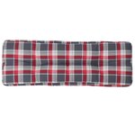 vidaXL Coussin de palette motif à carreaux rouge 120x40x12 cm tissu