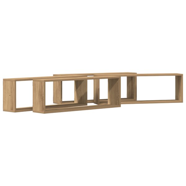 Étagères murales vidaXL 4 pièces Chêne Artisan 80x15x26 cm en bois d'ingénierie