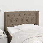 vidaXL Tête de lit avec oreilles Taupe 83x16x78/88 cm Tissu