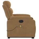 vidaXL Fauteuil inclinable de massage électrique marron velours