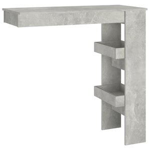 vidaXL Table de bar murale Gris Béton 102x45x103 5cm Bois d'ingénierie