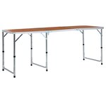vidaXL Table pliable de camping Aluminium 180x60 cm