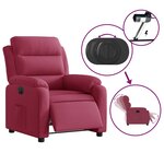 vidaXL Fauteuil inclinable électrique rouge bordeaux velours