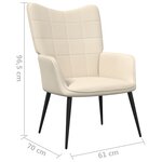 Vidaxl chaise de relaxation crème tissu