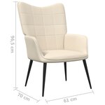 Vidaxl chaise de relaxation crème tissu