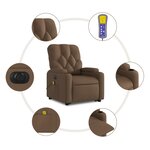 vidaXL Fauteuil inclinable de massage électrique Marron Tissu
