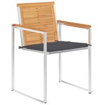 vidaXL Chaises de jardin lot de 8 avec coussins Bois de teck massif