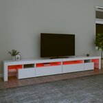 vidaXL Meuble TV avec lumières LED Blanc 290x36 5x40 cm